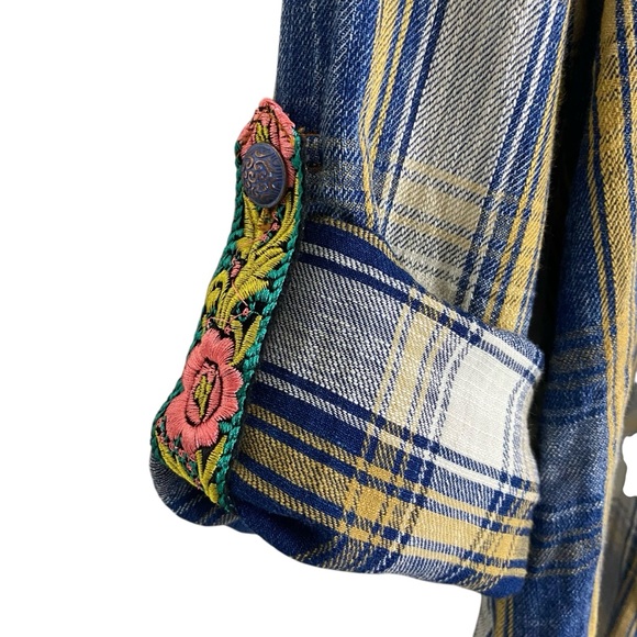 Soft Surroundings Blue and Yellow Plaid Tunic - Picture 4 of 16